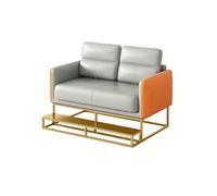 Sofá biplaza de billar, moderno sofá tapizado de piel sintética con reposapiés de metal, perfecto para salas de juegos, centros comerciales y espacios al aire libre, diseño compacto y elegante