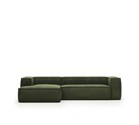 Sofá Blok de 3 plazas con chaise longue izquierda en pana gruesa.
