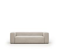 Sofá Blok de 3 plazas en chenilla beige, 240 cm, FSC Mix Credit.