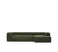 Sofá Blok de 4 plazas con chaise longue a la derecha en pana gruesa.