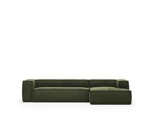 Sofá Blok de 4 plazas con chaise longue a la derecha en pana gruesa.