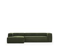 Sofá Blok de 4 plazas con chaise longue izquierda en pana gruesa.