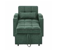 Sofá cama 1 plaza - estilo lujo minimalista 3 en 1, diseño deslizante, función de carga usb, perfecto para descansar - verde