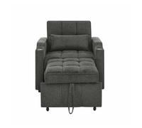 Sofá cama 1 plaza - estilo minimalista elegante y lujo ligero, diseño deslizante, función de carga usb - gris