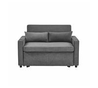Sofá cama 2 plazas 3 en 1 - diseño minimalista y elegante, función deslizante, carga usb, ideal para siestas - gris oscuro