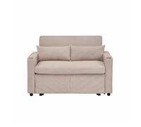 Sofá cama 2 plazas 3 en 1 - diseño minimalista y elegante, función deslizante, carga usb, perfecto para siestas - beige