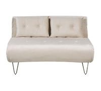 Sofá Cama 2 Plazas De Terciopelo Beige Dorado Sin Reposabrazos 2 Cojines Vestfold
