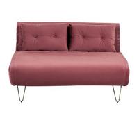 Sofá Cama 2 Plazas De Terciopelo Rosa Dorado Sin Reposabrazos 2 Cojines Vestfold
