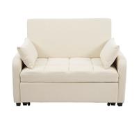 Sofá cama 2 plazas - multifuncional, respaldo ajustable, ideal para espacios pequeños - beige