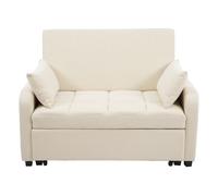 Sofá cama 2 plazas - multifuncional, respaldo ajustable, ideal para espacios pequeños - beige