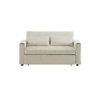 Sofá cama 2 plazas plegable de terciopelo,beige