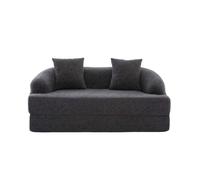 Sofá cama 2 plazas - sofá cama doble plegable 2 en 1 con 2 cojines - chenilla multifuncional para salón y habitación de invitados - gris oscuro