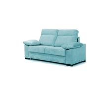 Sofa cama 3 plazas con colchón 140x190cm, sistema apertura italiana, color tapizado azul claro