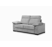 Sofa cama 3 plazas con colchón 140x190cm, sistema apertura italiana, color tapizado gris claro