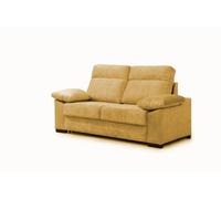 Sofa cama 3 plazas con colchón 140x190cm, sistema apertura italiana, color tapizado mostaza