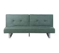 Sofá Cama 3 Plazas Tela Moderno Respaldo Reclinable Patas De Metal Verde Dublin