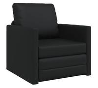 Sofá Cama 60cm Negro Cuero Artificial Vidaxl