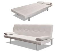 Sofá cama ajustable con 2 cojines de polipiel