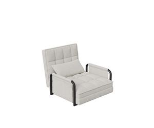 Sofá cama ajustable de 5 posiciones, plegable convertible a cama, tapizado blanco, 1 paquete, sillón multifuncional para descanso, lectura y uso diario