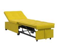 Sofá Cama Amarillo 194 X 67 X 82 Cm Terciopelo Vidaxl