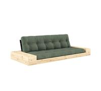 Sofá cama Base con cajón lateral Negro Noche/756 Verde Oliva