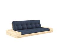 Sofá cama Base con cajón lateral, pino lacado transparente/azul marino 737