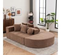 Sofá cama Boneless Cloud Sofá, 263 x 171 cm, chenilla, marrón, modular | Sofá, sin montaje, comprimido, despliegue de 72 horas, 4 cojines, superficie de descanso 263 x 171 cm