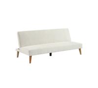 sweeek-Sofá-Cama Borreguito con Patas de Madera, 3 plazas Blanco - 180x100x74.5 cm