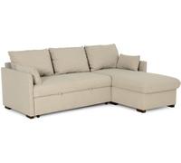 Sofá-cama chaise longue budwing orlando beige c/ almacenamiento - 4 plazas - 221x123x85 cm