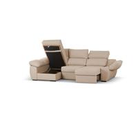 Sofá cama chaiselongue cama distinción beige izquierda