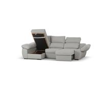 Sofá cama chaiselongue cama distinción gris izquierda