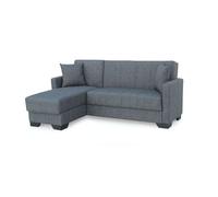 Sofá cama chaiselongue helen 3 plazas con almacenamiento gris 84x215x60-170 cm