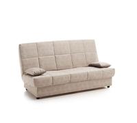 Sofa cama clic clac julieta 3 plazas, color beige, medida sofá: 184x75x31 cm., medida cama: 190x132x40 cm., incluye 2 cojines