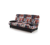 Sofa cama clic clac julieta 3 plazas, color estampado londres, medida sofá: 184x75x31 cm., medida cama: 190x132x40 cm., incluye 2 cojines