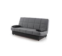 Sofa cama clic clac julieta 3 plazas, color gris lava, medida sofá: 184x75x31 cm., medida cama: 190x132x40 cm., incluye 2 cojines
