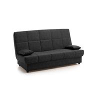 Sofa cama clic clac julieta 3 plazas, color negro, medida sofá: 184x75x31 cm., medida cama: 190x132x40 cm., incluye 2 cojines