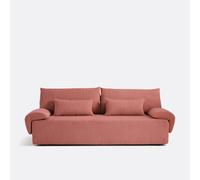 Sofá cama con caja de almacenamiento de 3 plazas de pana MAONA. Talla 3 plazas. Color rosa palo