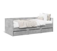Sofá Cama Con Cajones Sin Colchón Gris Hormigón 75x190 Cm Vidaxl