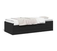 Sofá Cama Con Cajones Sin Colchón Negro 75x190 Cm Vidaxl