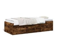 Sofá Cama Con Cajones Sin Colchón Roble Ahumado 75x190 Cm Vidaxl