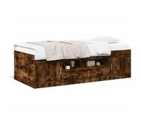 Sofá Cama Con Cajones Sin Colchón Roble Ahumado 90x200 Cm Vidaxl