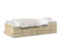vidaXL Sofá Cama con cajones sin colchón Roble Sonoma 100x200 cm