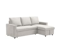Sofá cama con chaise longue y almacenaje ivy beige para hogar moderno mueble de almacenaje - Homekit Beige