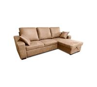duehome - Sofá cama con chaiselongue reversible 4 plazas Edna Stone