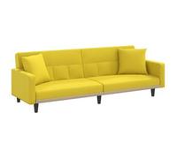 Sofá Cama Con Cojines Tela Amarillo Claro Vidaxl