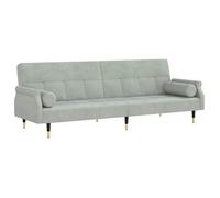 Sofá Cama Con Cojines Terciopelo Gris Claro Vidaxl