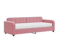 Sofá Cama Con Colchón Terciopelo Rosa 80x200 Cm Vidaxl