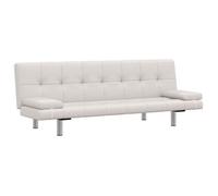 Sofá Cama Con Dos Cojines Cuero Artificial Ajustable Crema 168 X 77 X (61,5 / 64 / 66) Cm Vidaxl