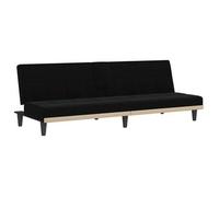 vidaXL Sofá cama con portavasos, tela negra