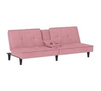 Sofá Cama Con Portavasos Terciopelo Rosa Vidaxl